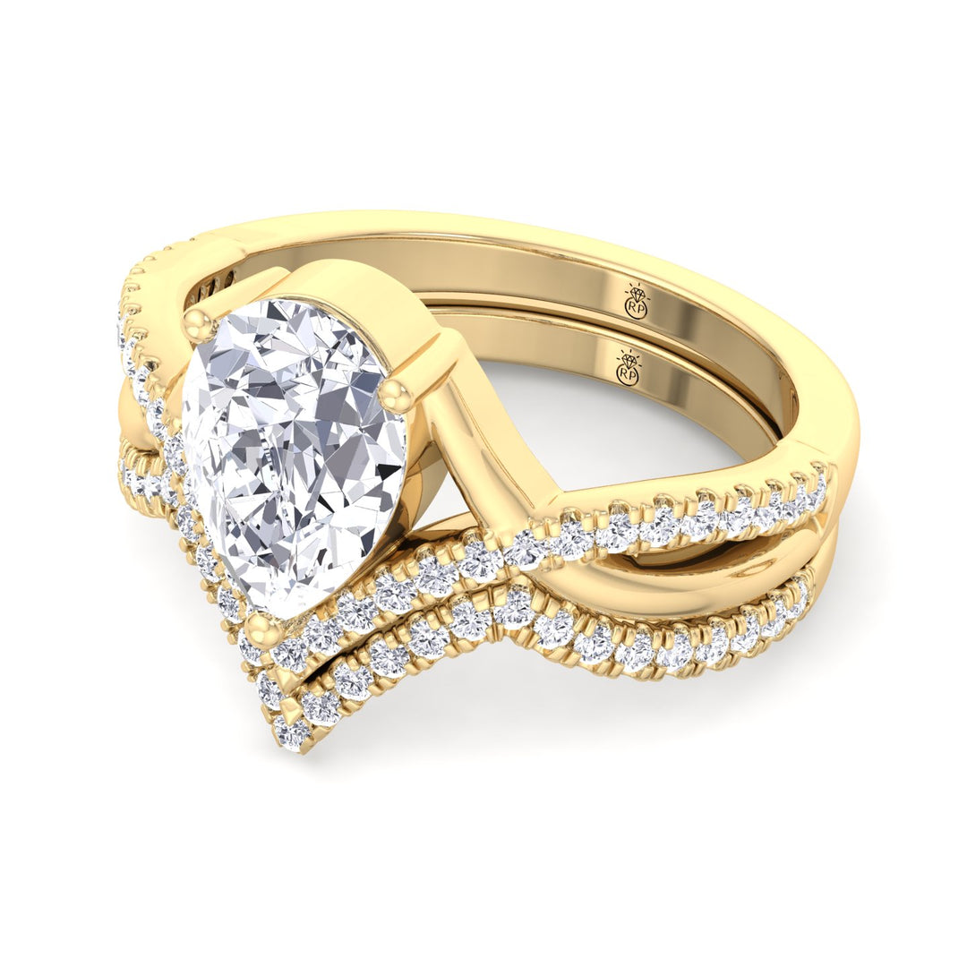 Pave Stackable Wedding Band with Curve (0.19 CT)