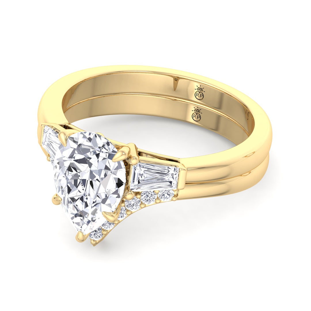 Matching Wedding Band with Curve (0.05 CT)