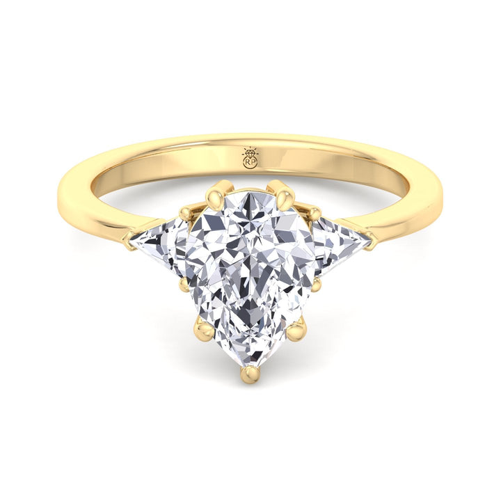 Pear Shape Engagement Ring with Tapered Side Stones