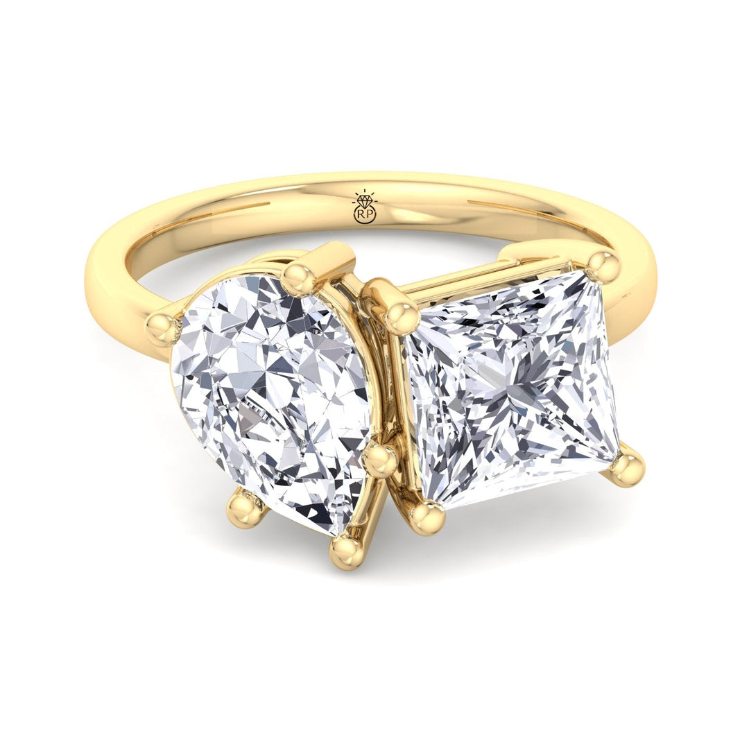 Pear &amp; Princess Cut Two Stone Engagement Ring
