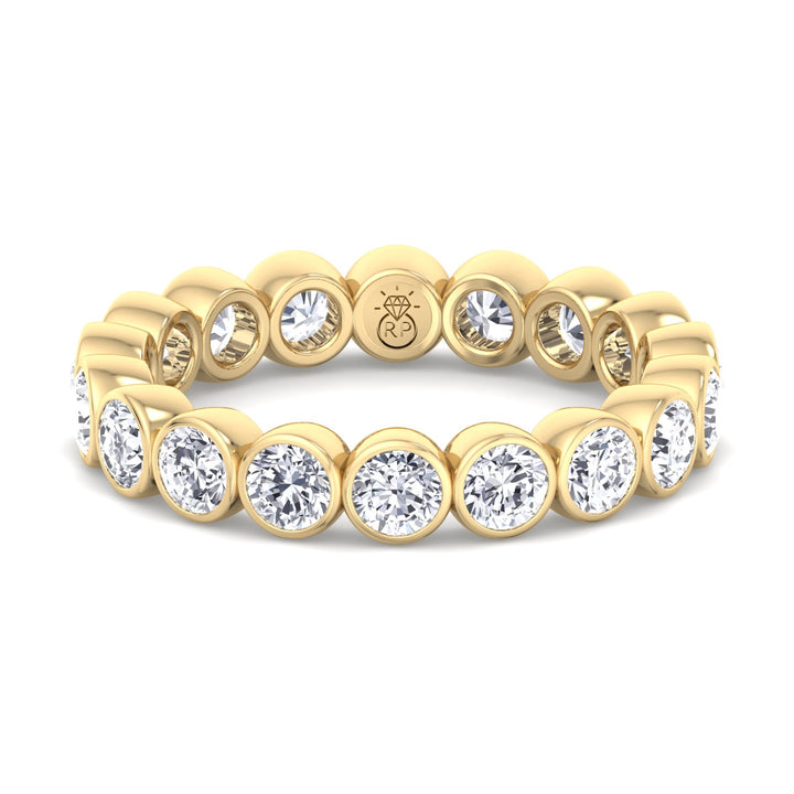 Round Cut Bezel Set Eternity Band