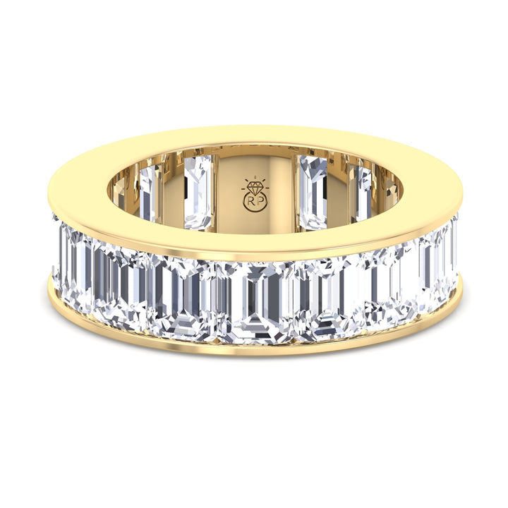 Emerald Cut Channel Set Eternity Band
