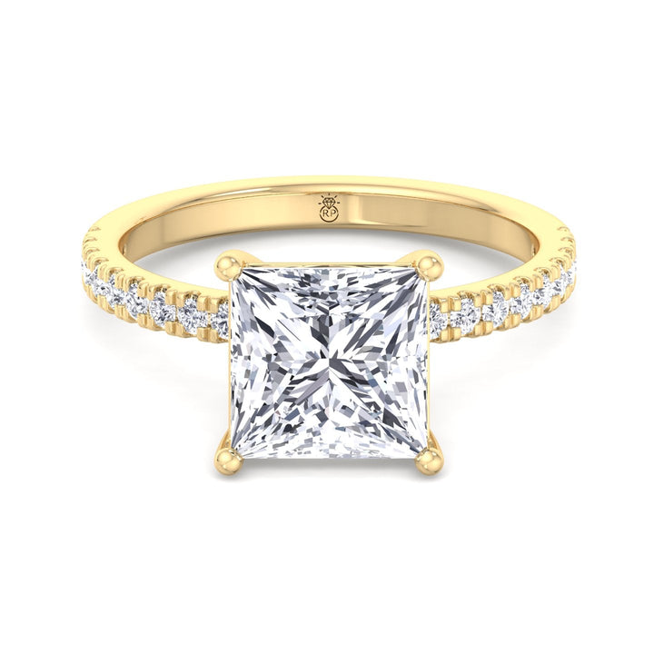 Princess Cut Engagement Ring With Pavé Band
