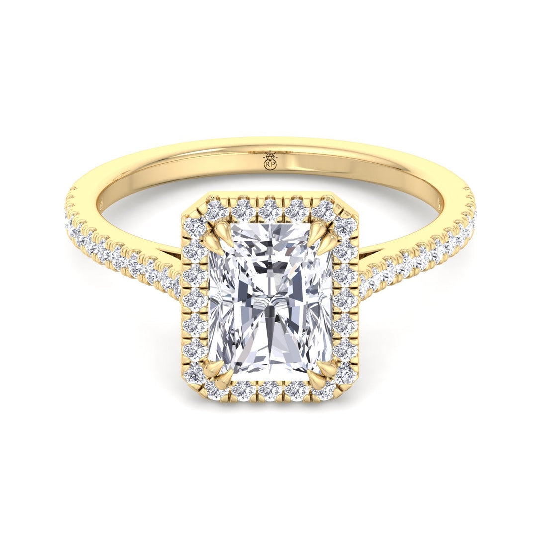 Radiant Cut Engagement Ring With Pavé Band