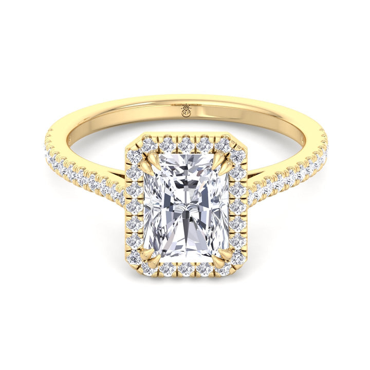 Radiant Cut Engagement Ring With Pavé Band