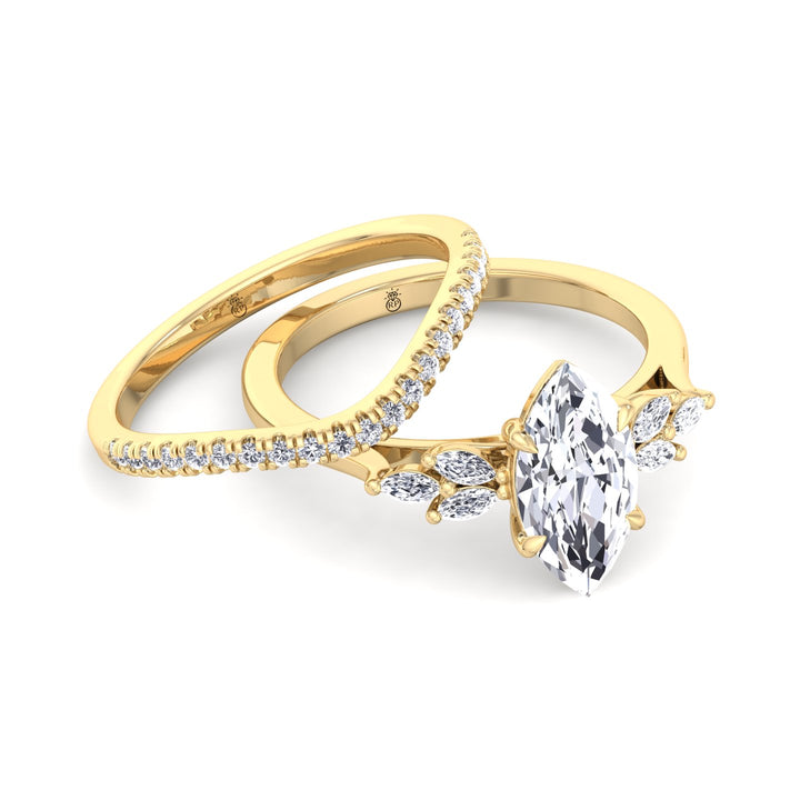 Pave Wedding Band with Curve (0.09 CT)