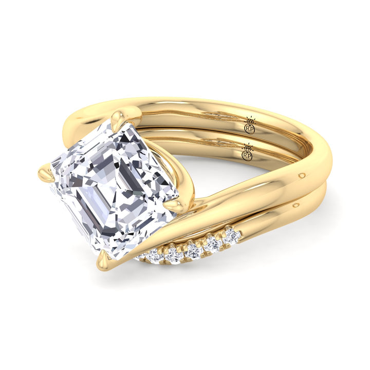 Matching Wedding Band with Curve (0.06 CT)