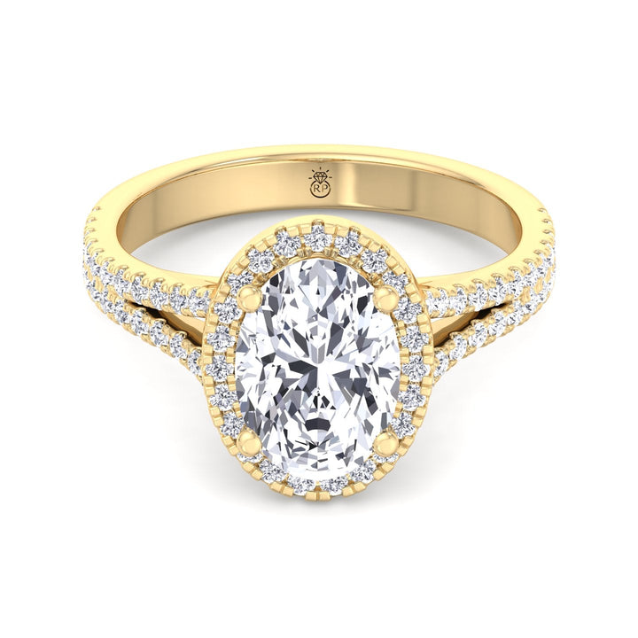 Oval Cut Engagement Ring with Round Side Stones