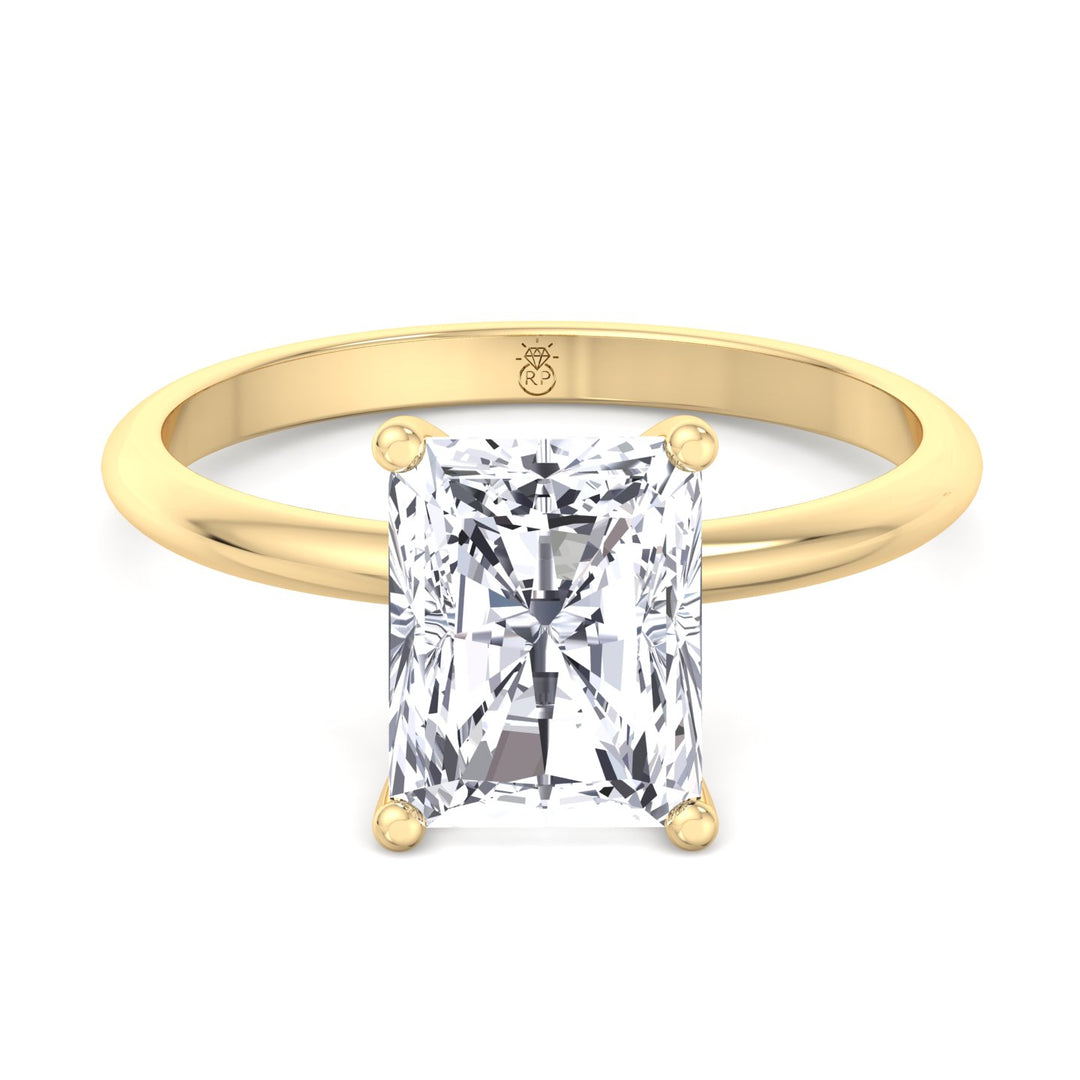 Radiant Cut Invisible Halo Engagement Ring