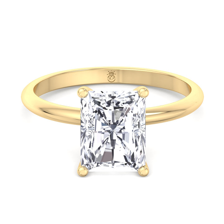 Radiant Cut Invisible Halo Engagement Ring