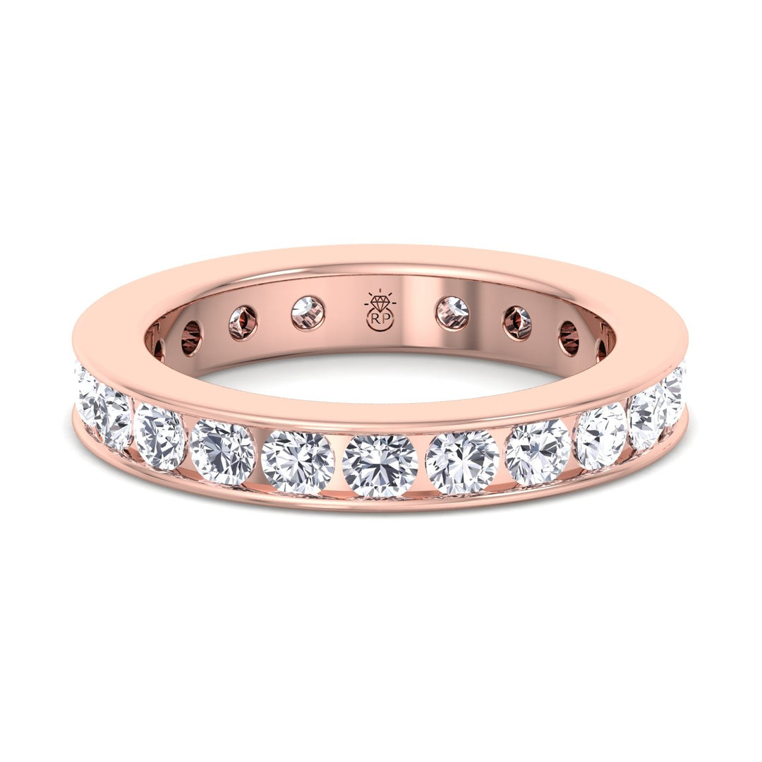 Round Cut Channel Set Eternity Band
