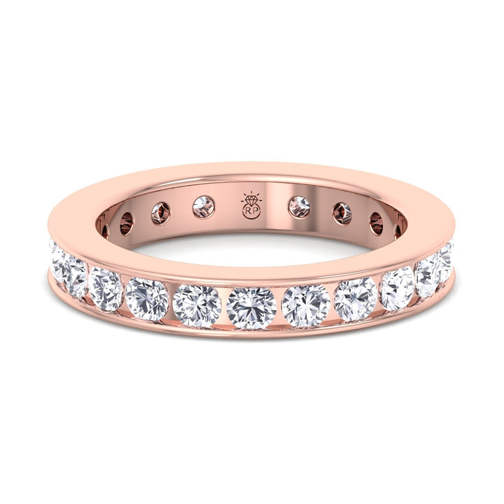 Round Cut Channel Set Eternity Band