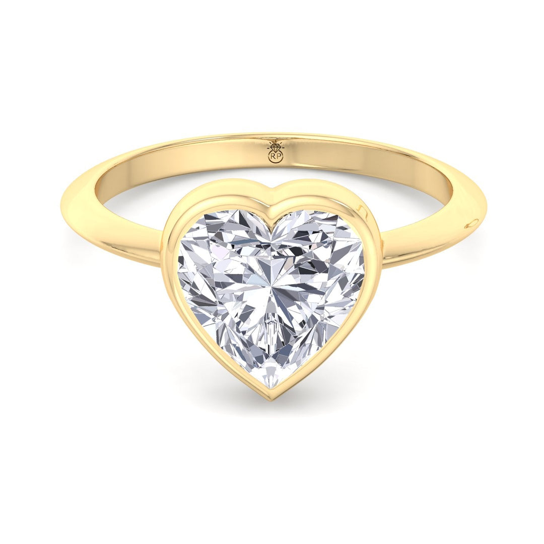 Heart Shape Bezel Set Solitaire Ring