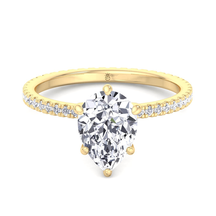 Pear Shape Engagement Ring with Round Side Stones
