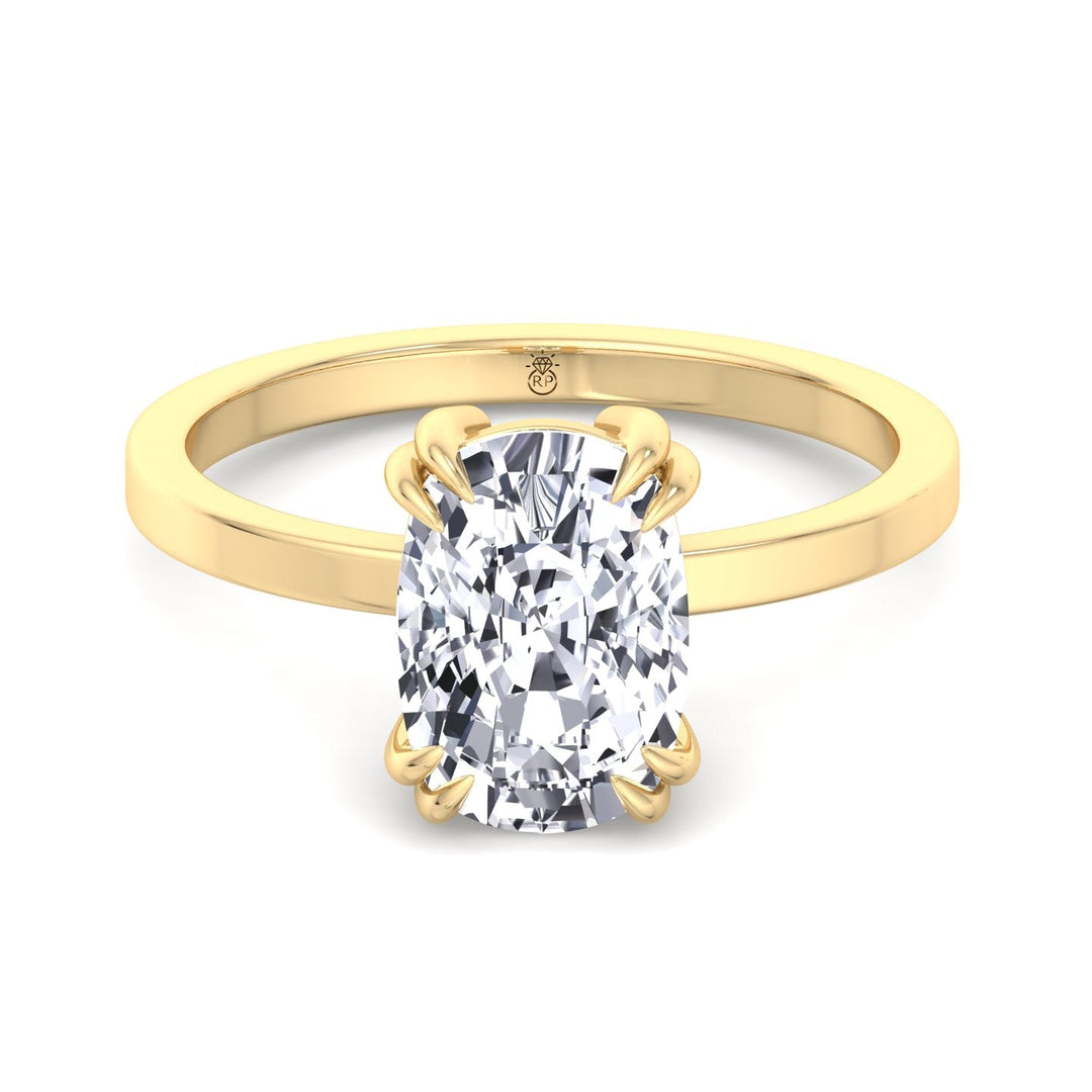 Elongated Cushion Cut Solitaire Engagement Ring