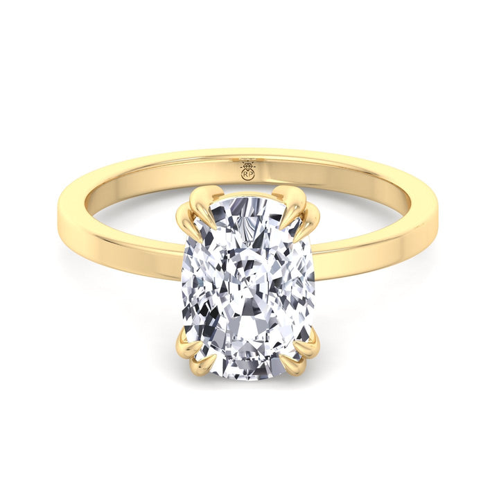 Elongated Cushion Cut Solitaire Engagement Ring