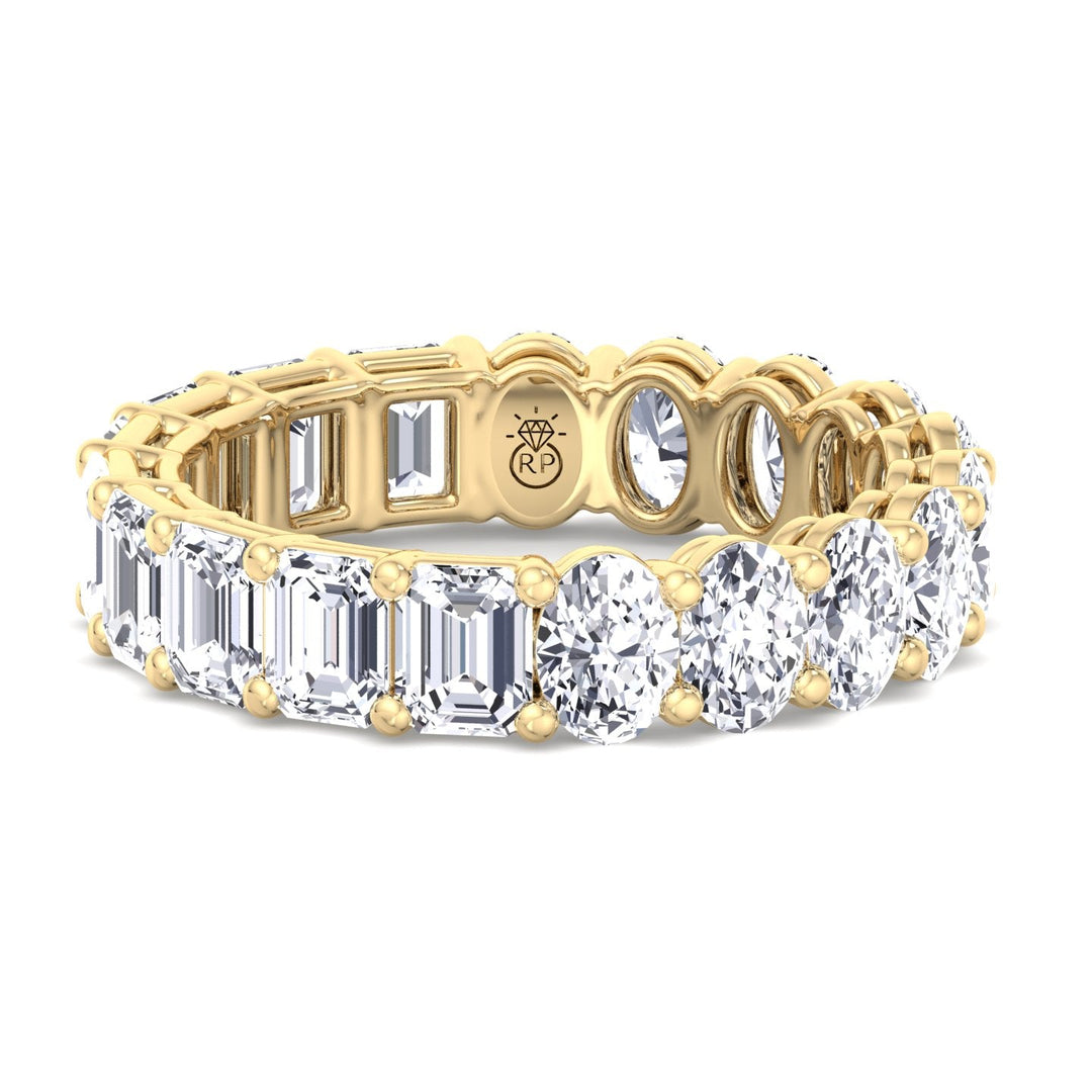 Oval &amp; Emerald Cut Double Shape Eternity Band
