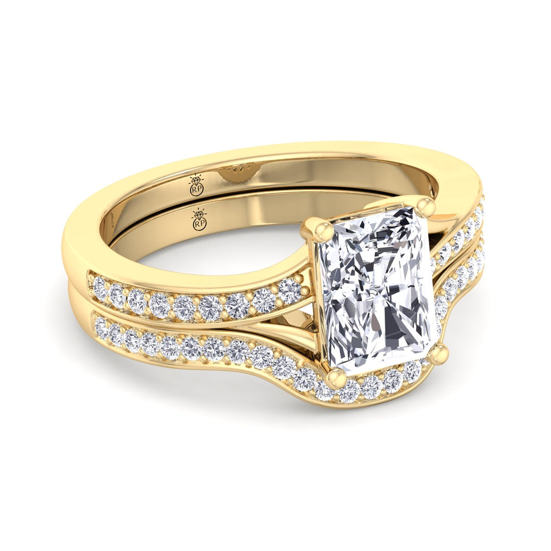 Stackable Pave Wedding Band with Curve (0.13 CT)