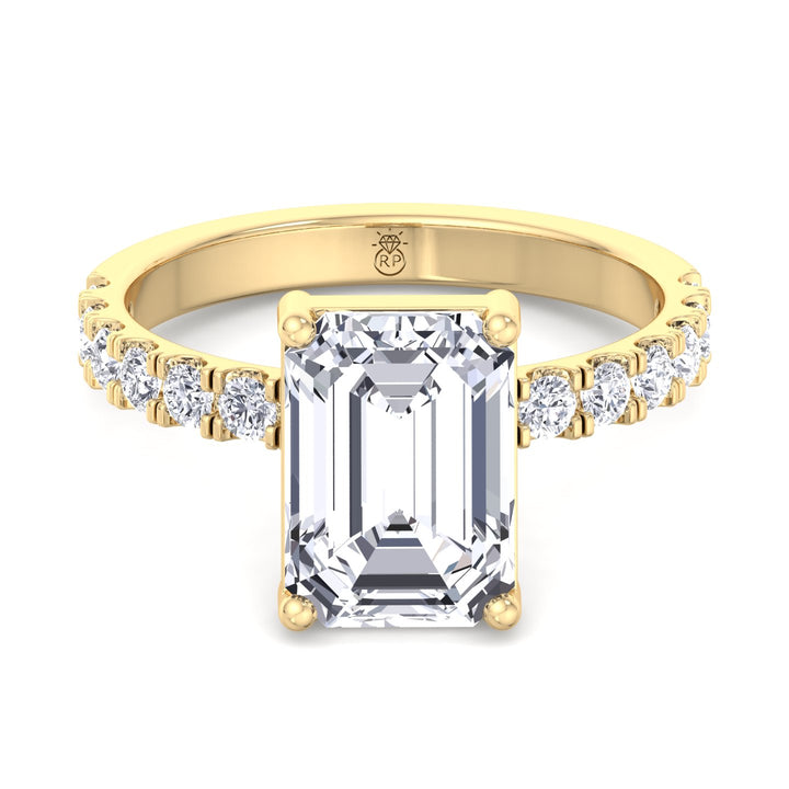 Emerald Cut Engagement Ring with Sidestones