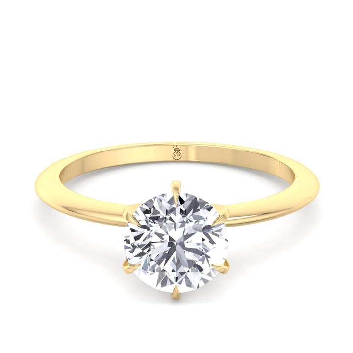Round Cut Six Prong Solitaire Engagement Ring