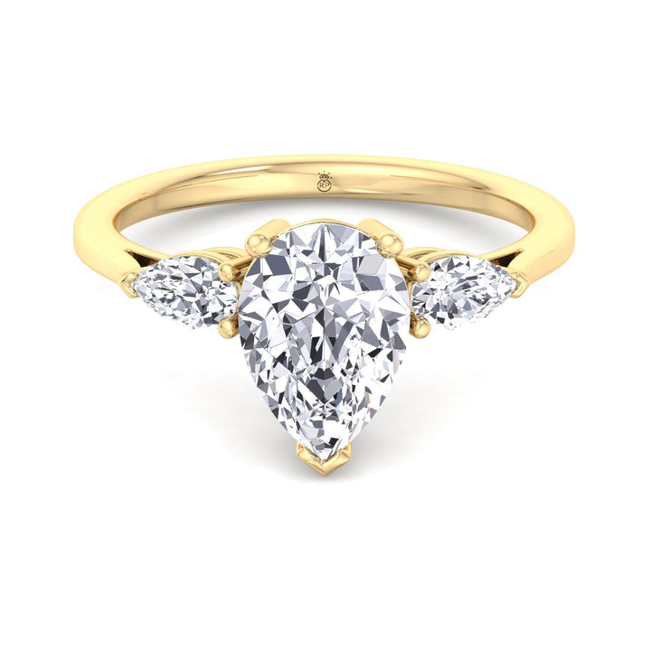 Pear Shape   Engagement Ring With Pear Sidestones