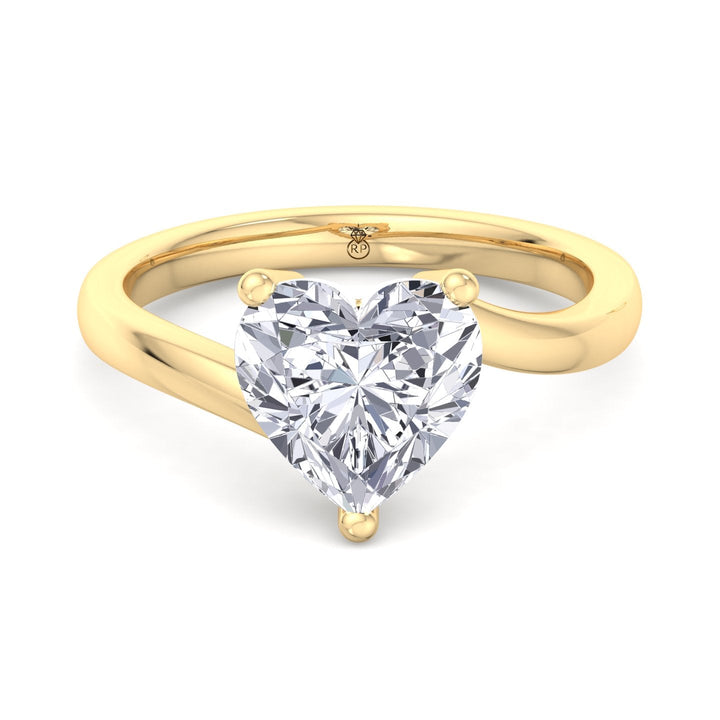 Heart Shape Twist Band Solitaire Engagement Ring