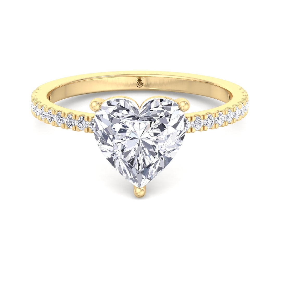 Heart Shape Engagement Ring With Sidestones