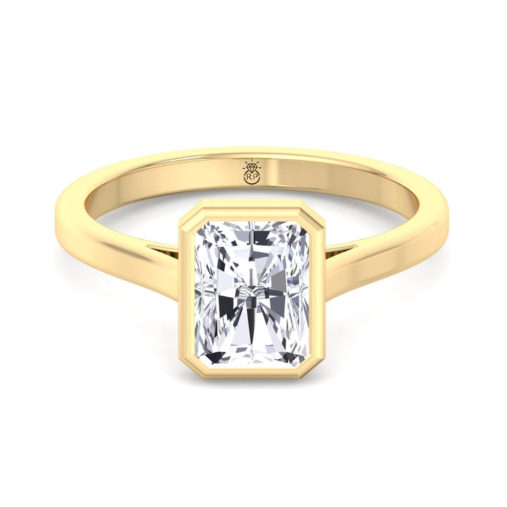 Radiant Cut Solitaire Engagement Ring Bezel Set