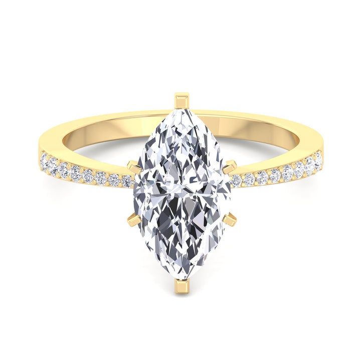 Marquise Cut Engagement Ring with Sidestones