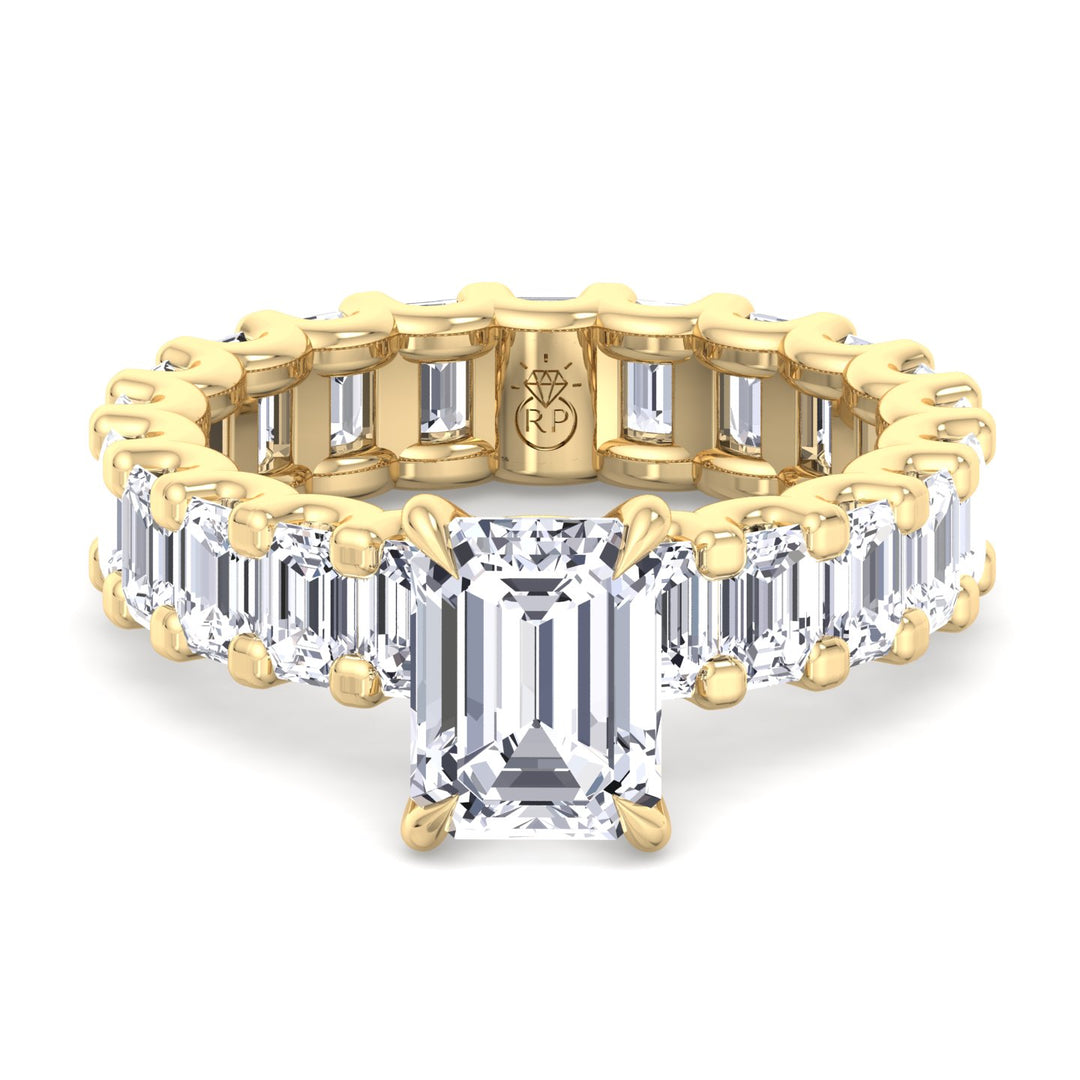 Emerald Cut Eternity Engagement Ring (U-Prong Setting)