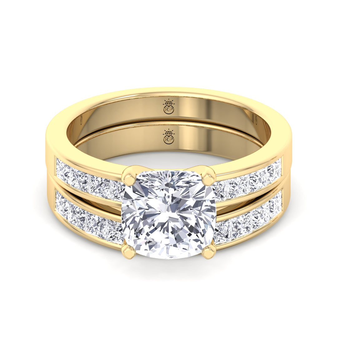Channel Set Princess Shape Wedding Band (0.48 CT)