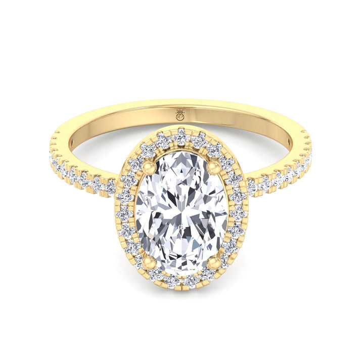 Maui - Oval Cut Halo Engagement Ring With Pavé Band