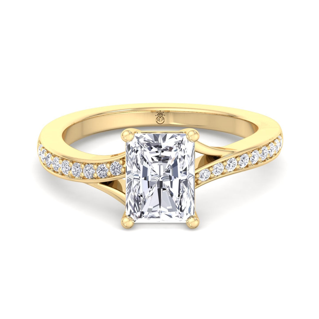 Radiant Cut Engagement Ring With Sidestones