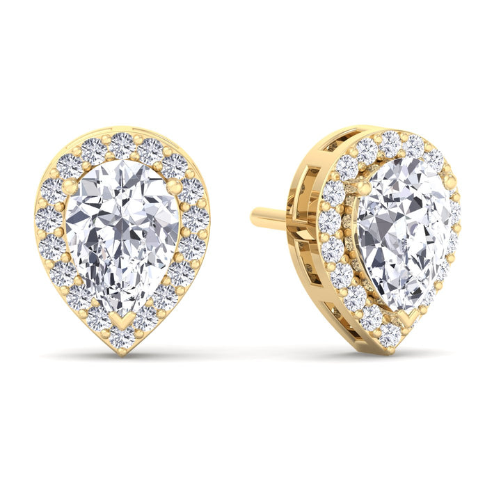 Pear Shape Halo Studs
