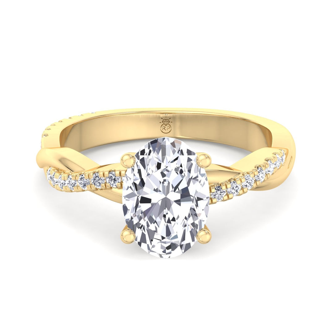 Oval Cut Engagement Ring with Twisted Band