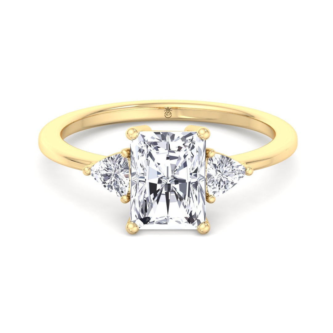 Radiant Cut Engagement Ring with Sidestones