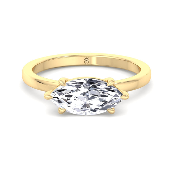 Marquise Cut East West Solitaire Engagement Ring