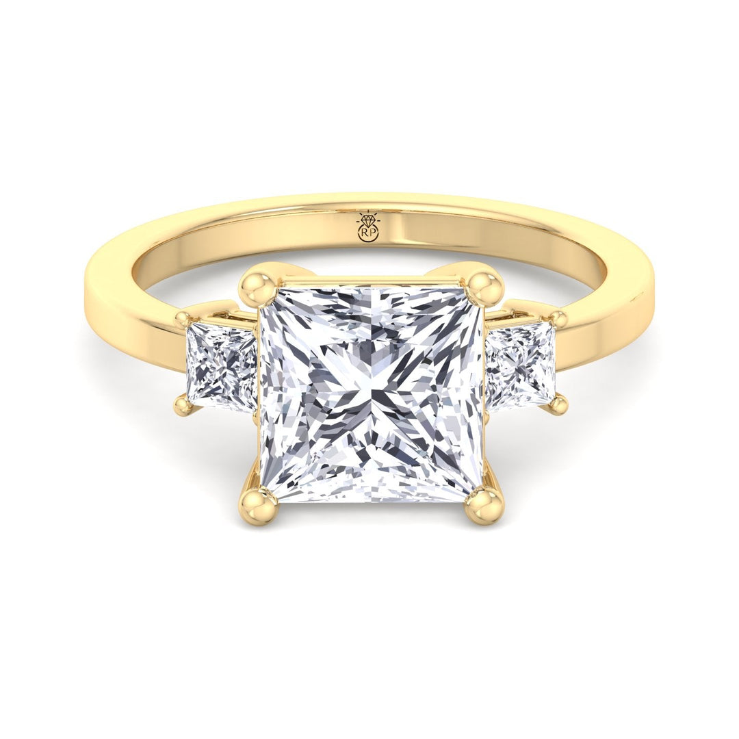 Princess Cut Engagement Ring With Princess Cut Sidestones