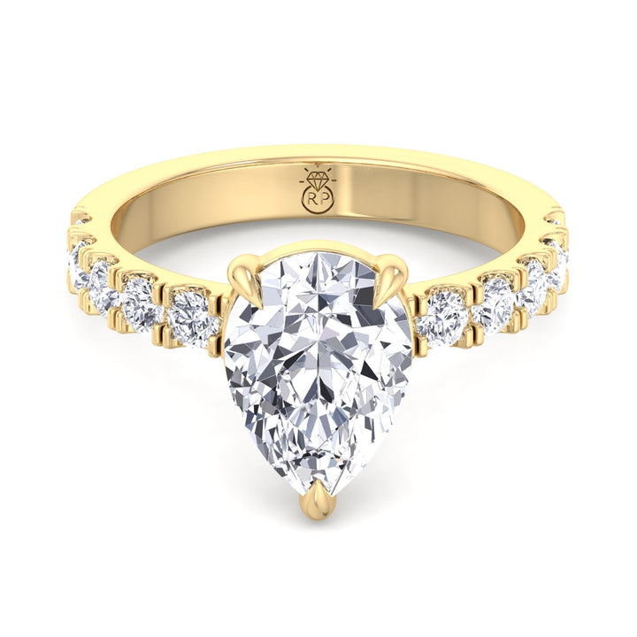 Pear Shape Ring with Sidestones