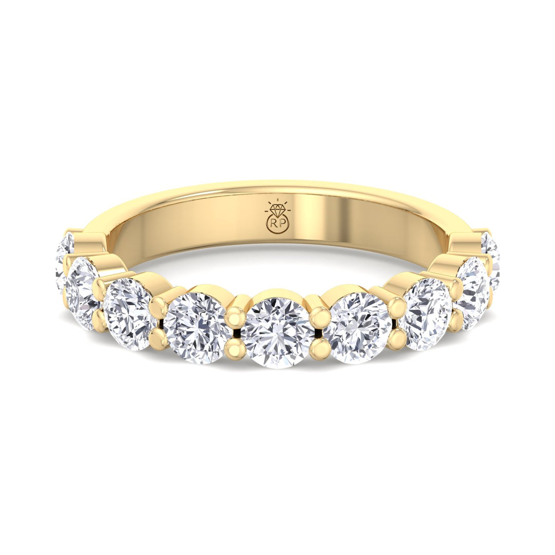 Round Cut Semi/Halfway Eternity Band