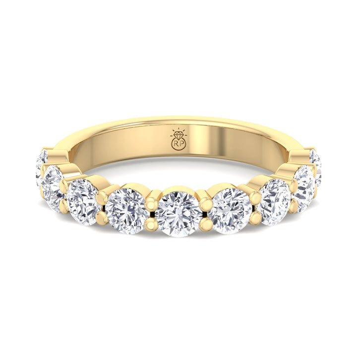 Round Cut Semi/Halfway Eternity Band