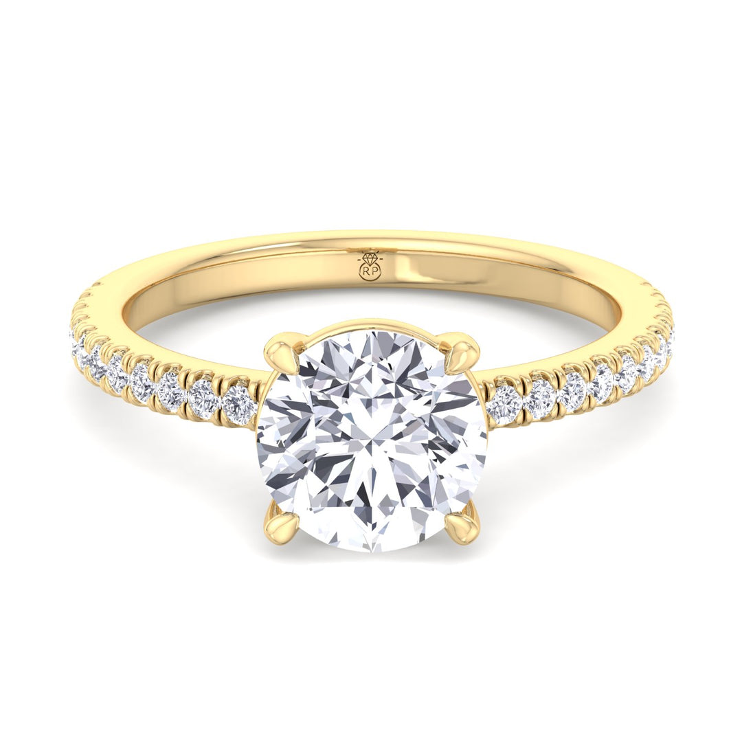 Round Cut   Engagement Ring with Sidestones