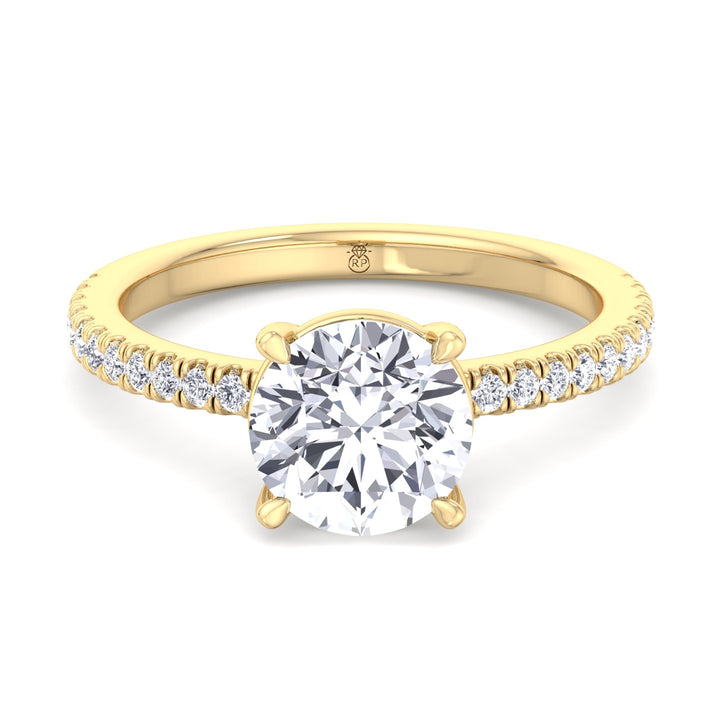 Round Cut   Engagement Ring with Sidestones