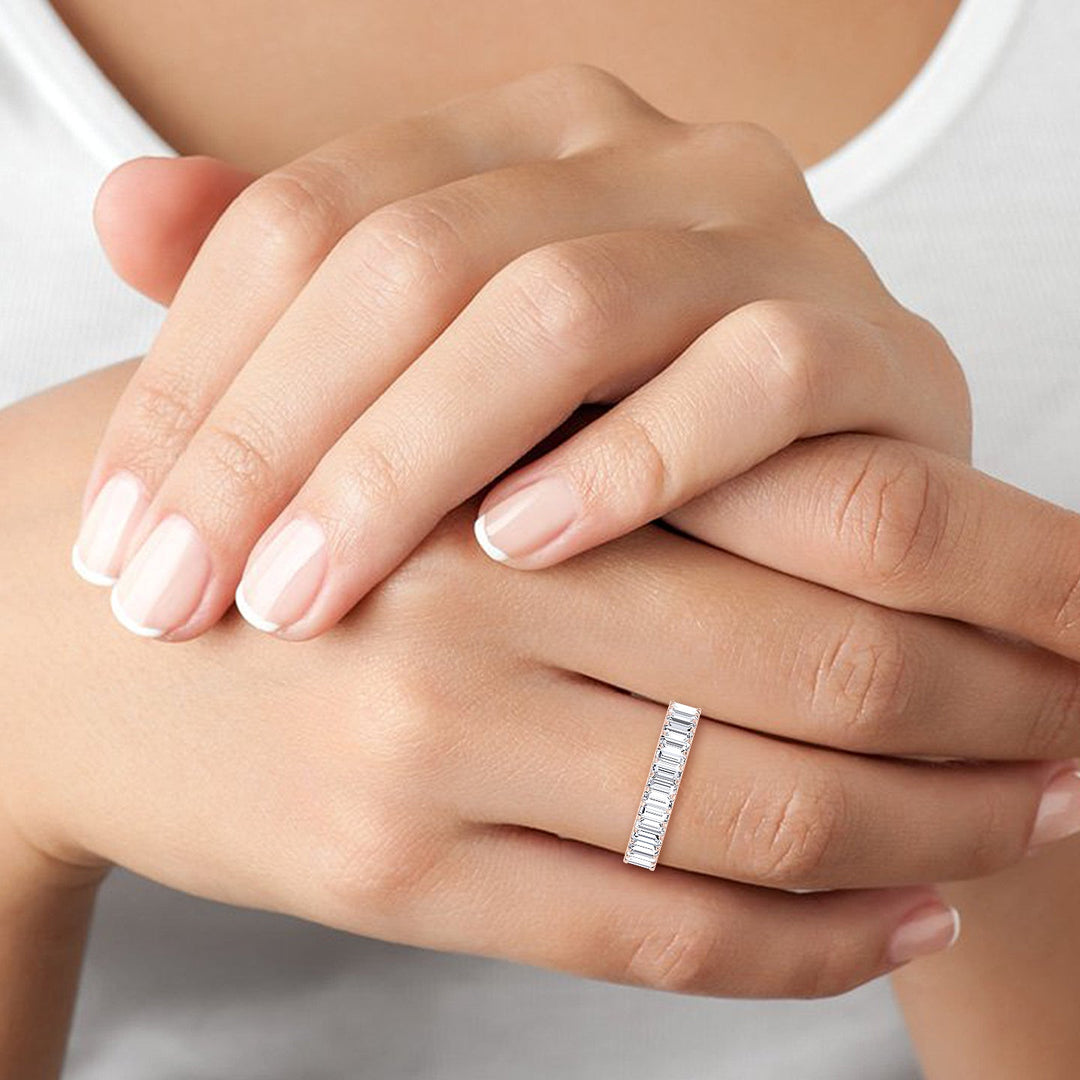 Baguette Cut Eternity Band in U Prong Setting