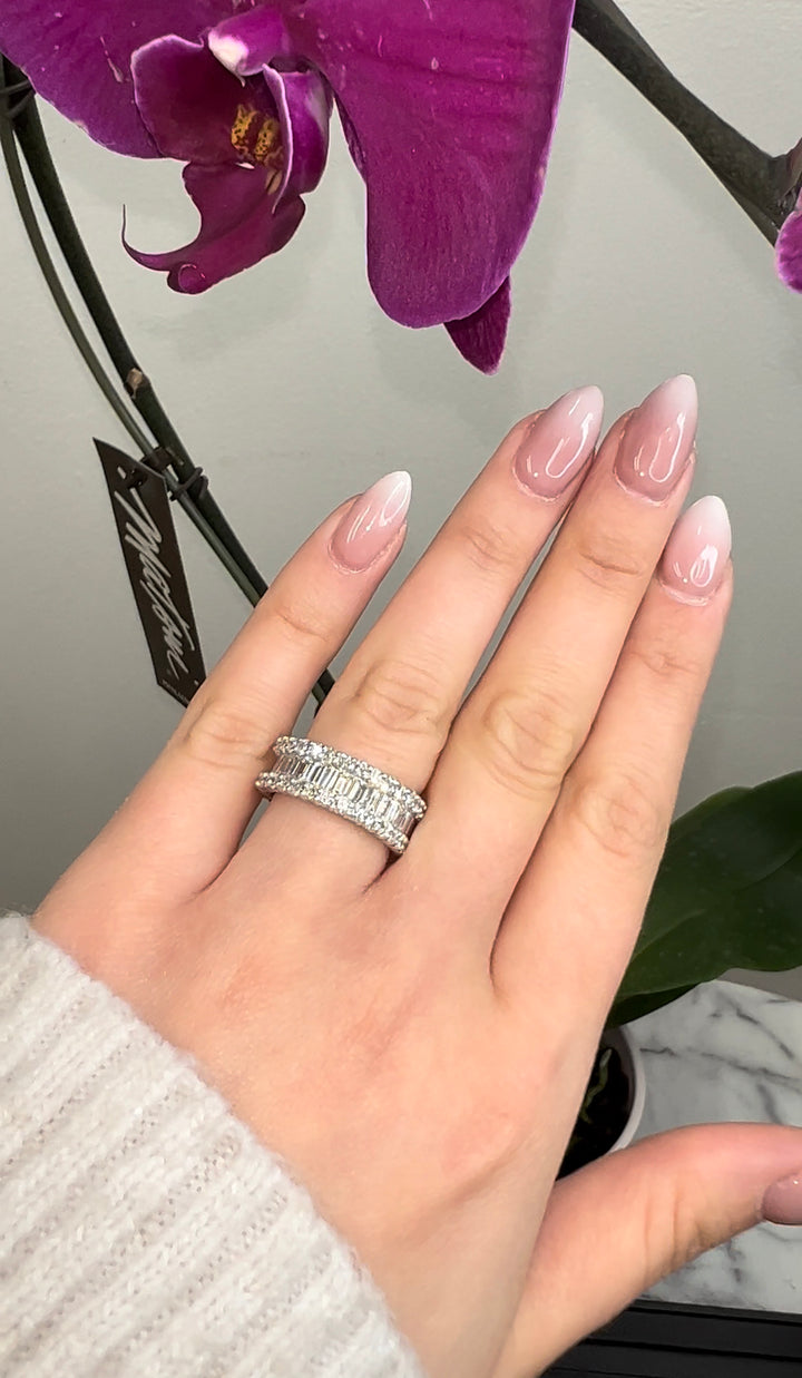 Luxurious Baguette And Round Eternity Band