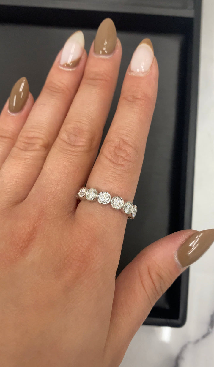 Round Cut Bezel Set Eternity Band