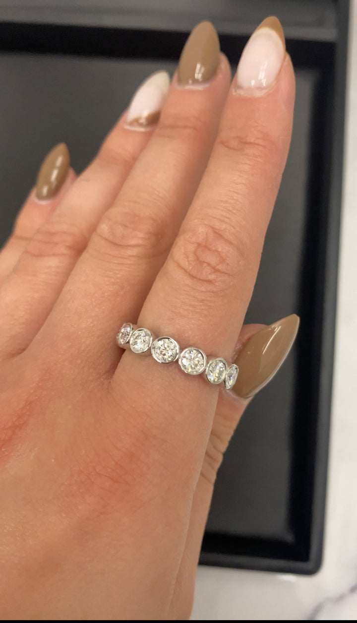 Round Cut Bezel Set Eternity Band
