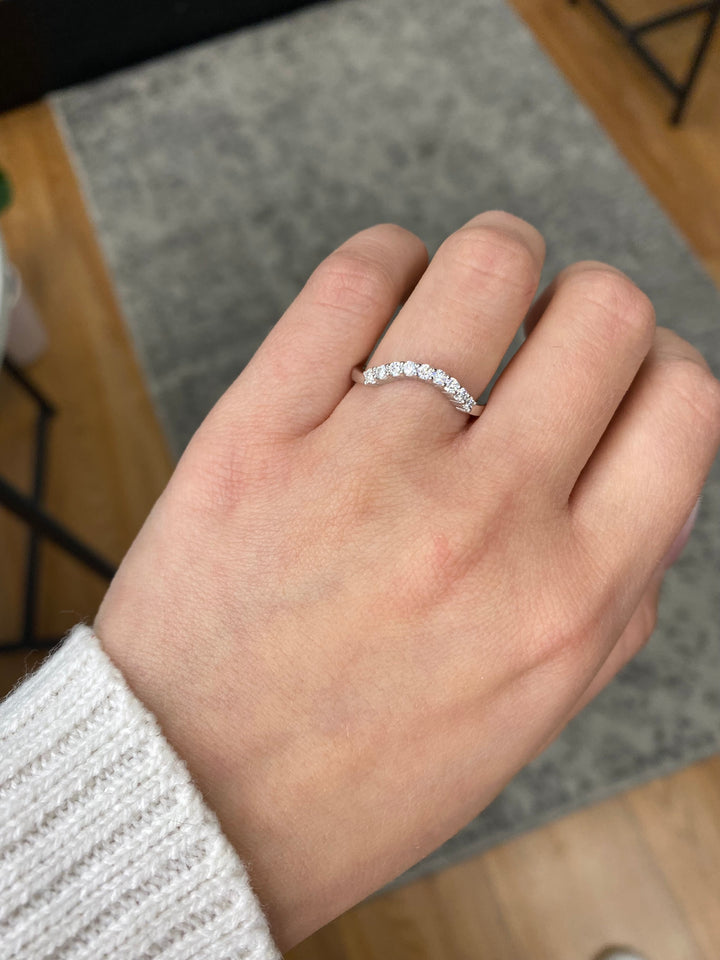 Curved Pave Wedding Band (0.12 CT)