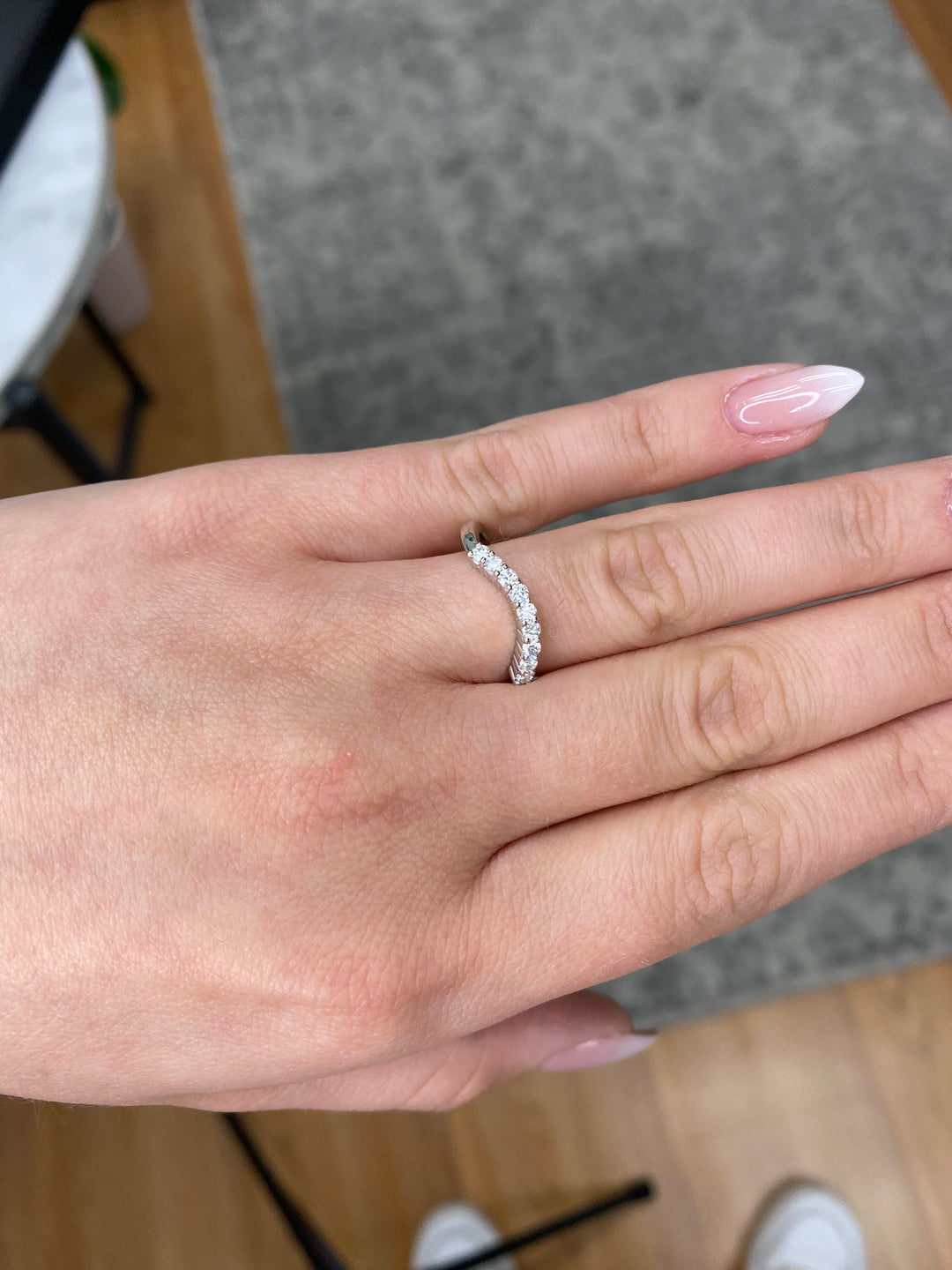 Curved Pave Wedding Band (0.12 CT)