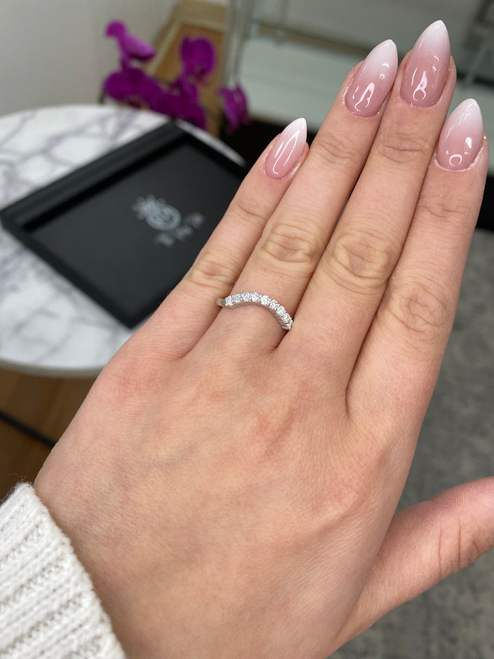Curved Pave Wedding Band (0.12 CT)
